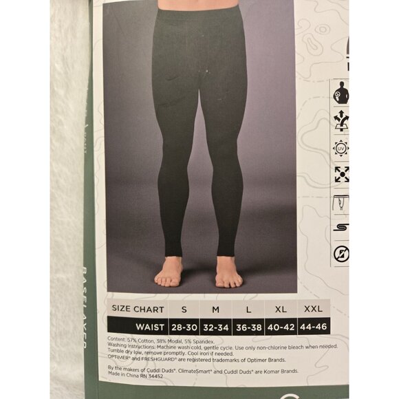 Mens Cuddl Duds Midweight Cottonwear Performance Base Layer Pants Grey Size XXL - Picture 4 of 10